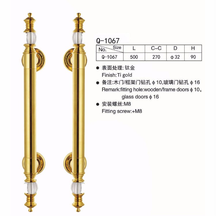五金拉手 玻璃門把手 歐式豪華拉手 工藝拉手 扶手 Q-1067
